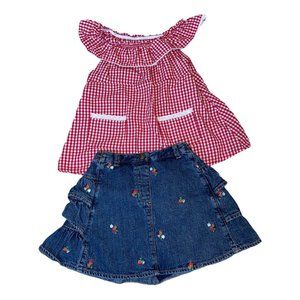 Gymboree Vintage Strawberry Farm Top/Skort Set 4